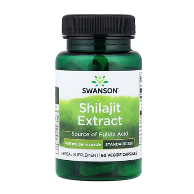 Swanson, Extrait de shilajit standardisé, 400 mg, 60 capsules végétariennes