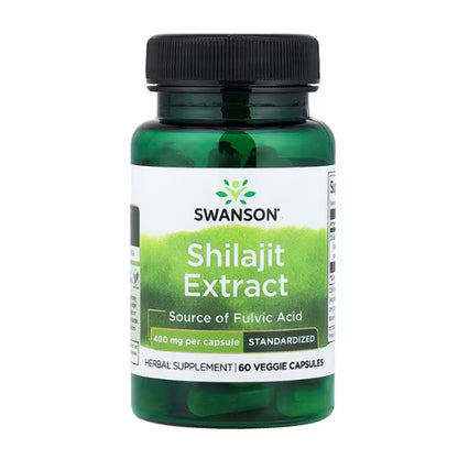 Swanson, Extrait de shilajit standardisé, 400 mg, 60 capsules végétariennes