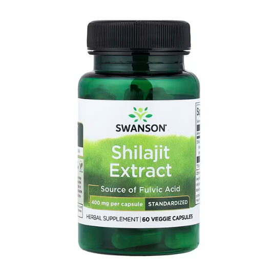 Swanson, Extrait de shilajit standardisé, 400 mg, 60 capsules végétariennes